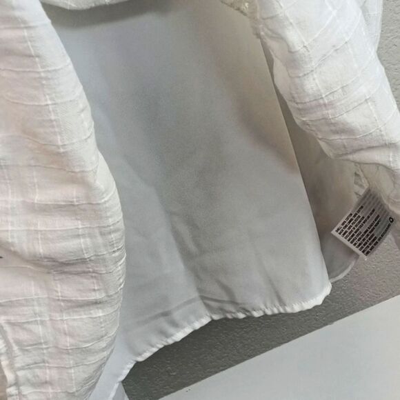 Knox Rose Women White V-Neck Baby Doll Sundress with 3/4 Sleeves Boho Chic sz M - Picture 11 of 17